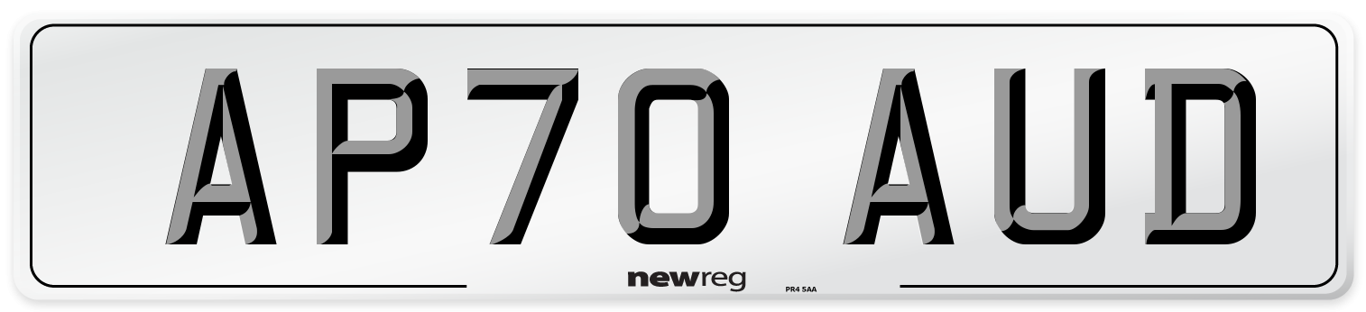 AP70 AUD Number Plate from New Reg